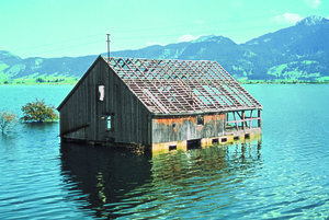 Überfluteter Stadl in Schwangau