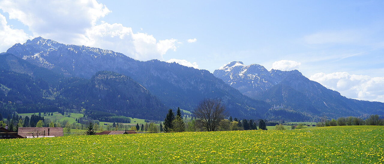 Der Tegelberg und der Säuling in Schwangau in Bayern