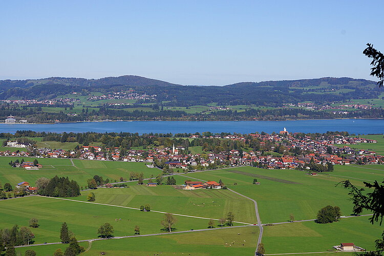 Panoramaansicht: Schwangau im Allgäu in Bayern