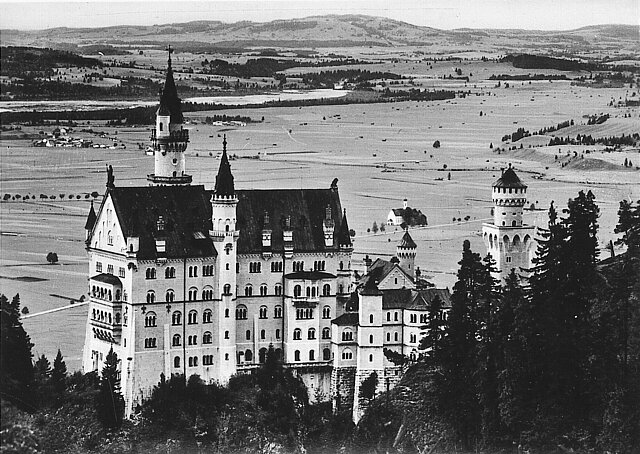 Historische Aufnahme von Schloss Neuschwanstein