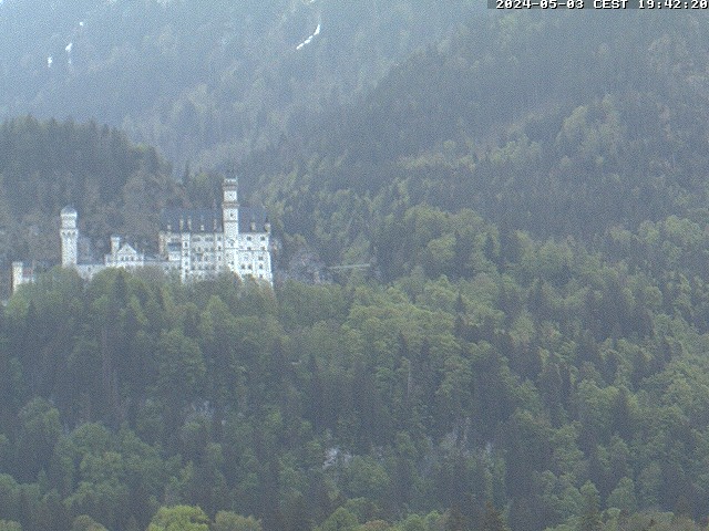 Webcam mit Sicht auf Schloss Neuschwanstein in Schwangau im Allgäu